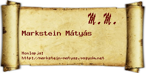 Markstein Mátyás névjegykártya